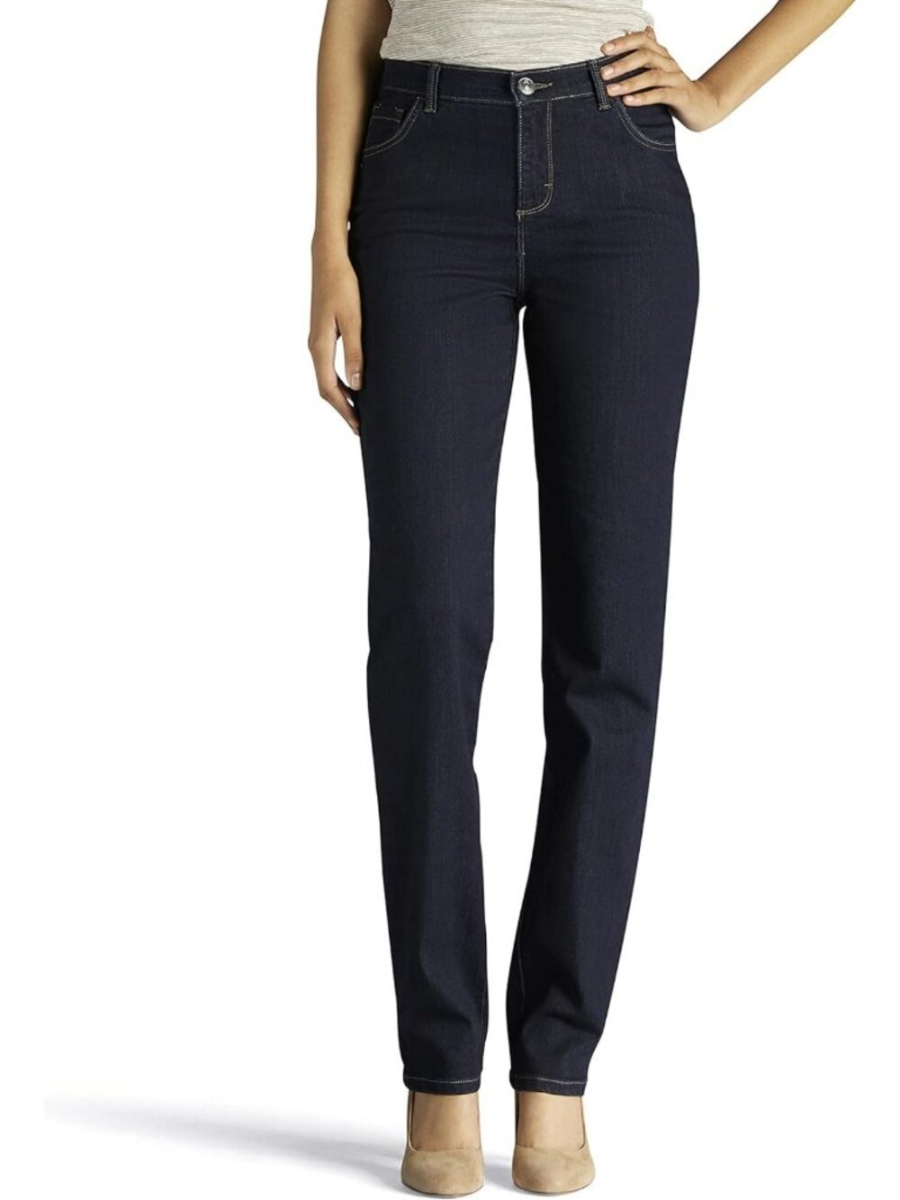 Women's Instantly Slimming Classic Relaxed Fit Straight Leg Jeans - Size